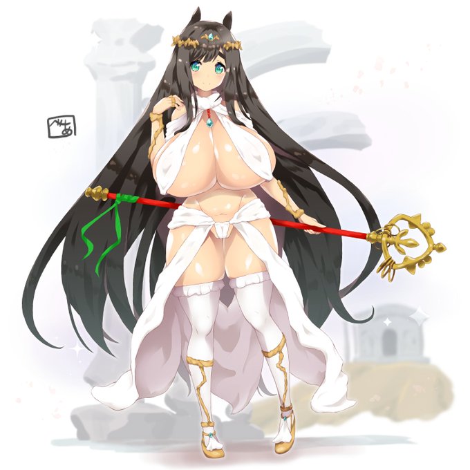 おっぱい女神様的な娘
ちょい褐色肌は母乳が映える(
#オリキャラ #オリジナルイラスト 