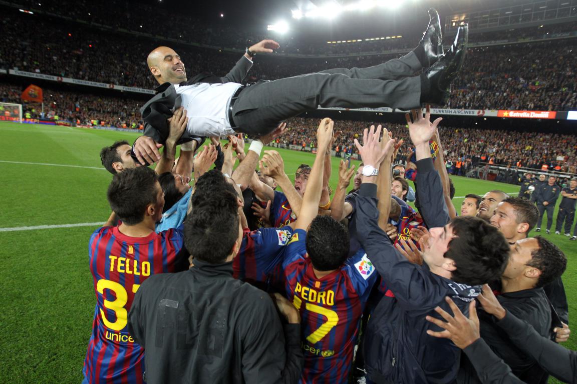 Barça's third and fourth  @ChampionsLeague titles, as well as its first treble, would be achieved under Pep Guardiola, a Cruyff disciple and Dream Team player, who took over for Rijkaard in 2008.Guardiola's 14 titles are the most of any manager in Barça history.(6/9)