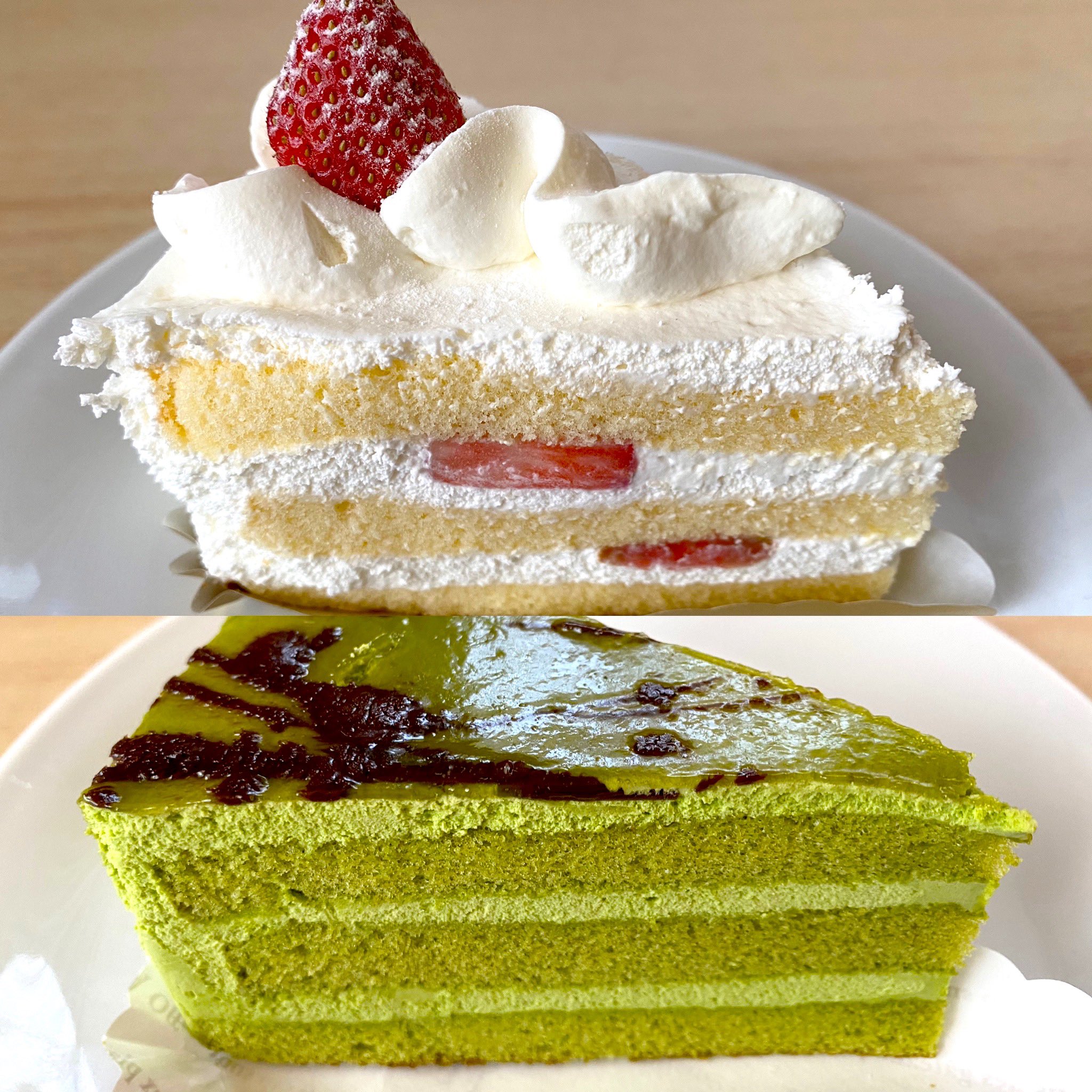 リンク 不二家の プレミアムショートケーキ半額260円 と 濃い抹茶ケーキ100円引き 290円 2個で500円くらいは嬉しい プレミアムだからか生クリームがあまりもったりしてないし 抹茶もまさに濃いから満足でした T Co Ile9b5pd Twitter