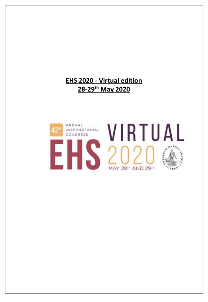 smoralesconde's tweet photo. The draft of the Virtual Congress of the European Hernia Society is ready...now time to confirm speakers and moderators...you will be able to register and have the final program in 1 week @eurohernias @AecPared @aecirujanos @asacirujanos https://t.co/OGcYLUyrj8
