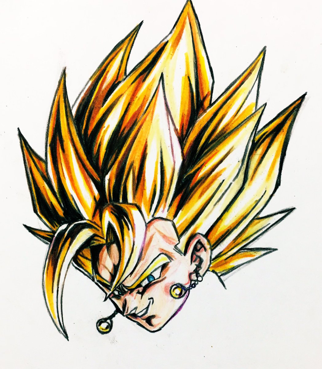 ドラゴンボール ベジット描いてます 超ベジット レジェンズ 色鉛筆 模写 ダインのイラスト