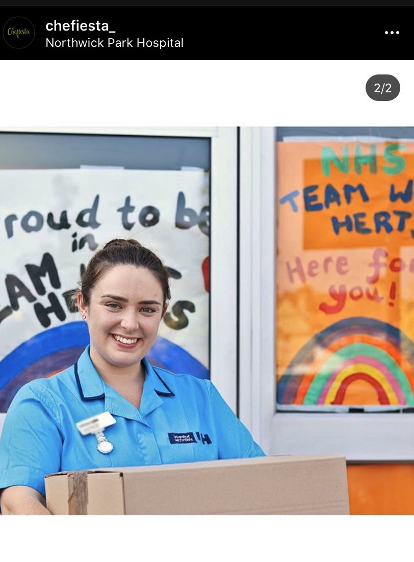 We have now delivered 100 FREE MEALS to the NHS to places like King George Hospital , Watford General, Northwick Park Hospital and Luton&amp;Dunstable🔥 Please SHARE and have a look on our IG for how you can help the movement ❤️ IG: <a href="/Chefiesta_/">Chefiesta</a>  #SupportTheNHS #NHSHeroes #ClapForNHS