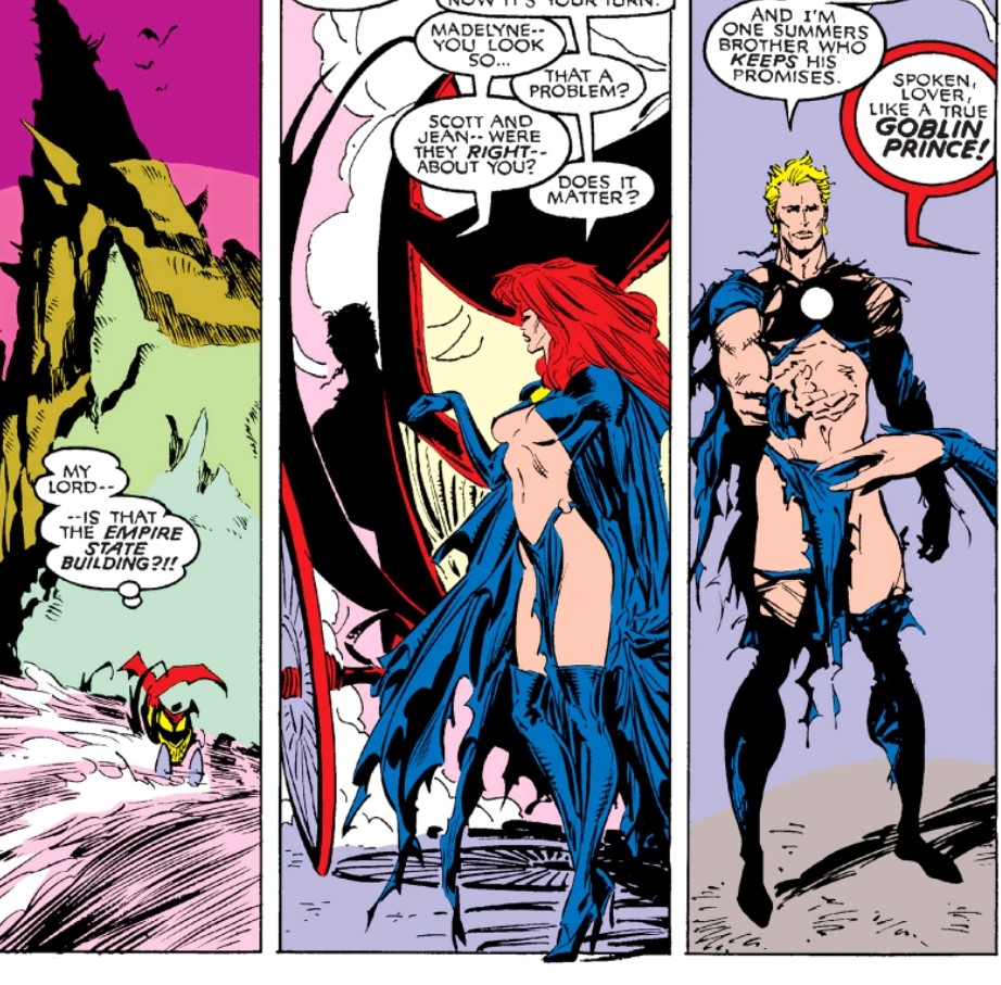 The obvious examples here are the Hellfire Club and Goblin Queen, but the thread is more pervasive, with figures like Zaladane, Selene, Dracula, Loki, and Dark Phoenix all mingling violent domination/humiliation with sexual symbolism to a degree that transcends comics norms. 2/9