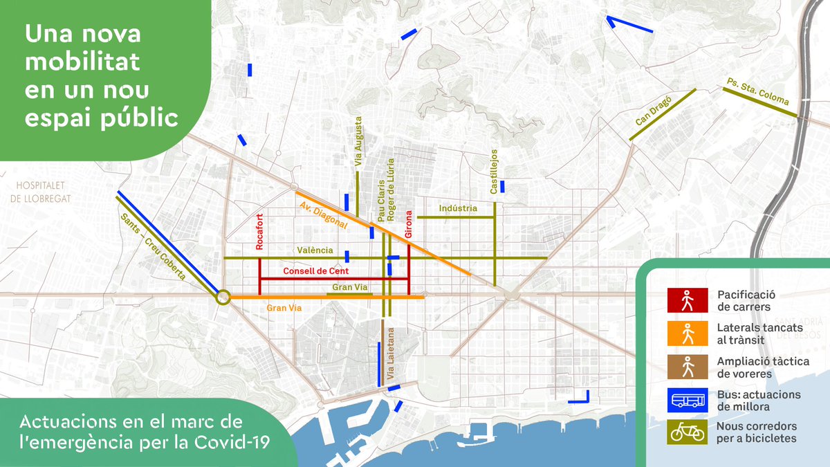 bcn_ajuntament's tweet photo. 🔛 Són actuacions urgents i immediates que fomenten els desplaçaments:

🚶🏽 A peu
🚍 En transport públic
🚲 En bicicleta

⬇️🚗 I limiten l'expansió dels vehicles privats a la ciutat. https://t.co/OzThkqWDEo