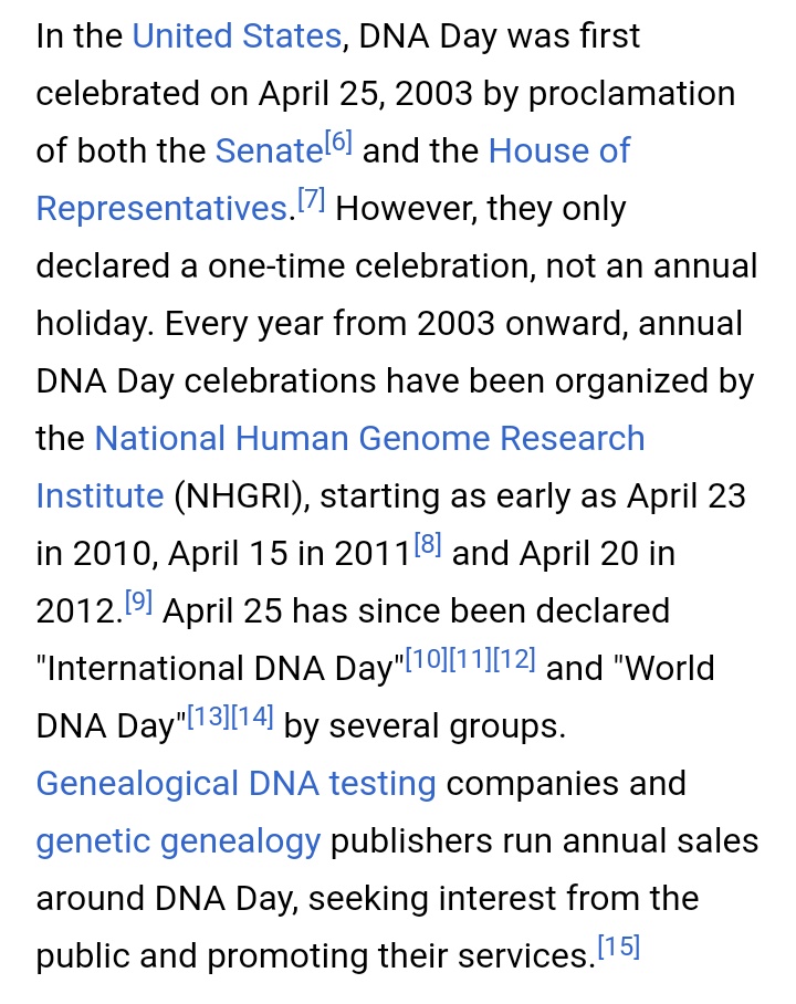 So it's World DNA Day today!