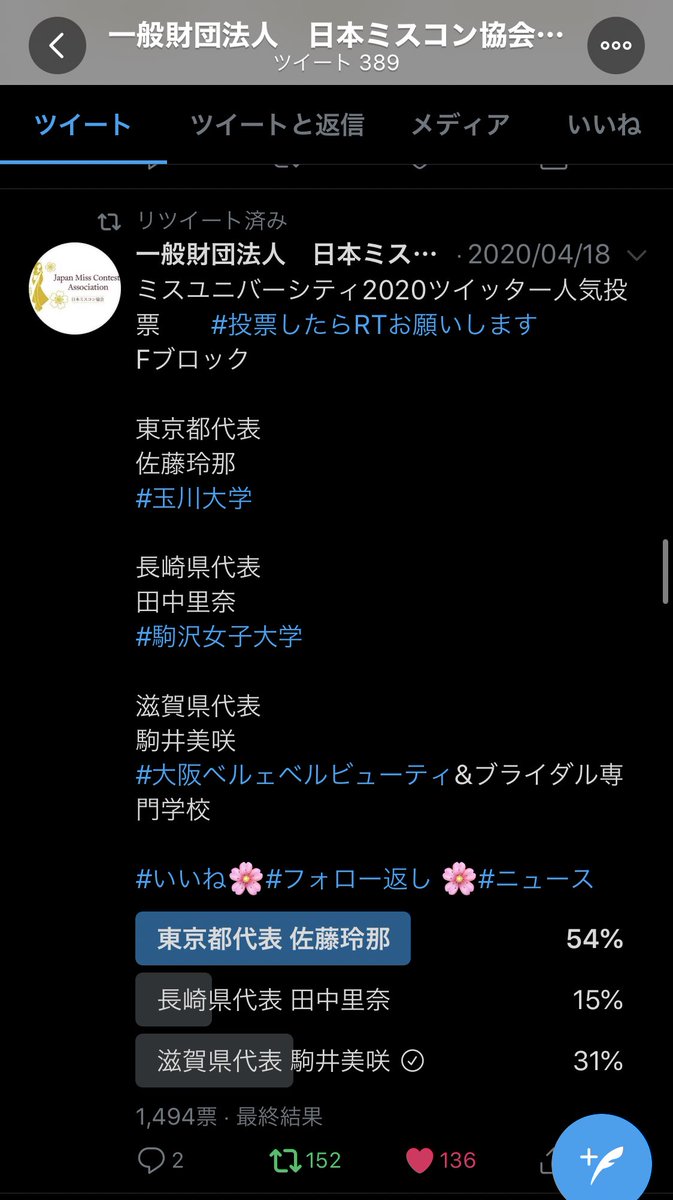 投票してくださった皆さん本当にありがとうございました🙇‍♀️💦

結果は残念ながら1位にはなれませんでしたが、皆さんのおかげで最後まで頑張ることが出来ました😭😭
本当にありがとうございます🙇‍♀️🙇‍♀️💞

今後も応援してくださると嬉しいです🥰🙇‍♀️