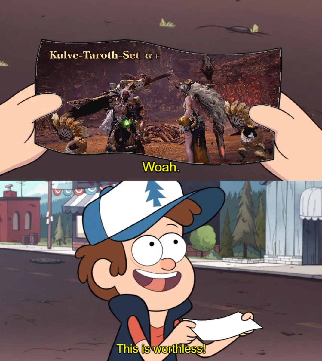 LileyHaecker's tweet photo. I had an idea for a meme :D
#MonsterHunterWorldIceborn #KulveTaroth #MasterRank #ArmorSet #Capcom https://t.co/8WKHw7Gq8g
