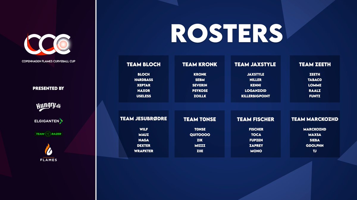 CPHFlames's tweet photo. We're ready to go LIVE with Copenhagen Flames Curveball Cup! 

Here's the final list of rosters for our #VALORANT Invitational 👀

See you at https://t.co/pzg1mS6gHe https://t.co/3R61IByTXl