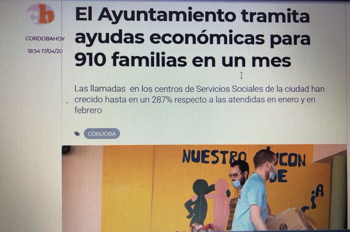 ppcordobayto's tweet photo. 👉En estos casi 40 días de Estado de Alarma por el #Coronavirus se han agilizado al máximo la tramitación de las Ayudas de Emergencia y se ha dado solución al alojamiento de personas sin hogar de #CórdobaEsp https://t.co/fhmSWwrPxP