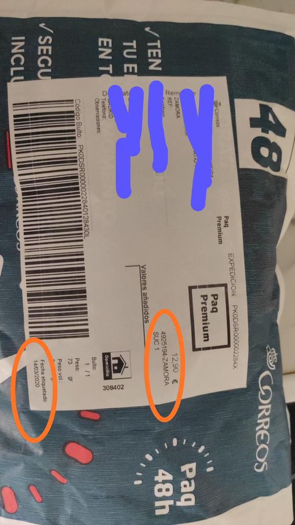 Silviixx's tweet photo. Este es el servicio que presta @Correos un envio en 48 horas que llega 42 DÍAS DESPUÉS, a precio de 12€ la broma 👏👏👏 https://t.co/RySF08fBZ8