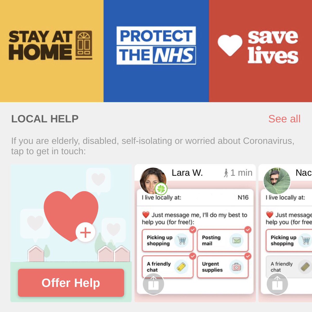 Calling all volunteers! 👋

Reach more people who need help 🙏

Add a #ViralKindness postcard on <a href="/Village/">Village</a> to give everyone within walking distance an additional way of reaching you ❤️

Here's how village.co/download 👆