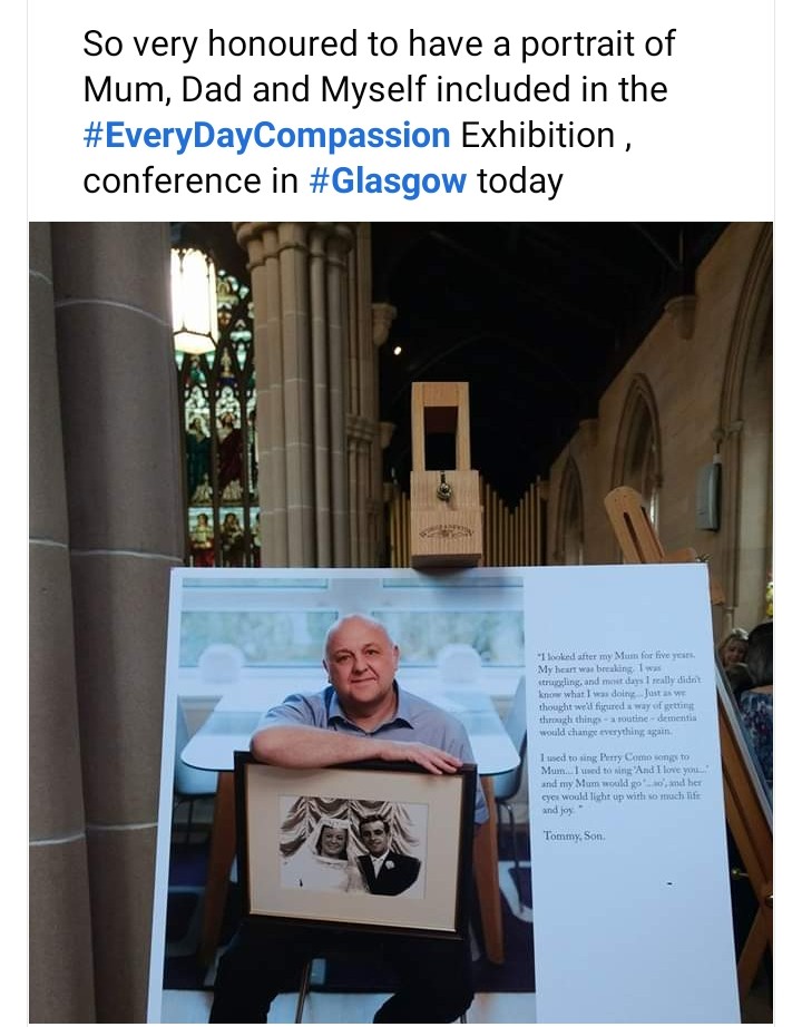 tommyNtour's tweet photo. 2 years ago today, honoured to have our portrait / story included in the #EveryDayCompassion tour of Scotland @IanMWelsh @IreneOldfather @ALLIANCEScot @ALLIANCECarerVo https://t.co/ZY6XwbNAly