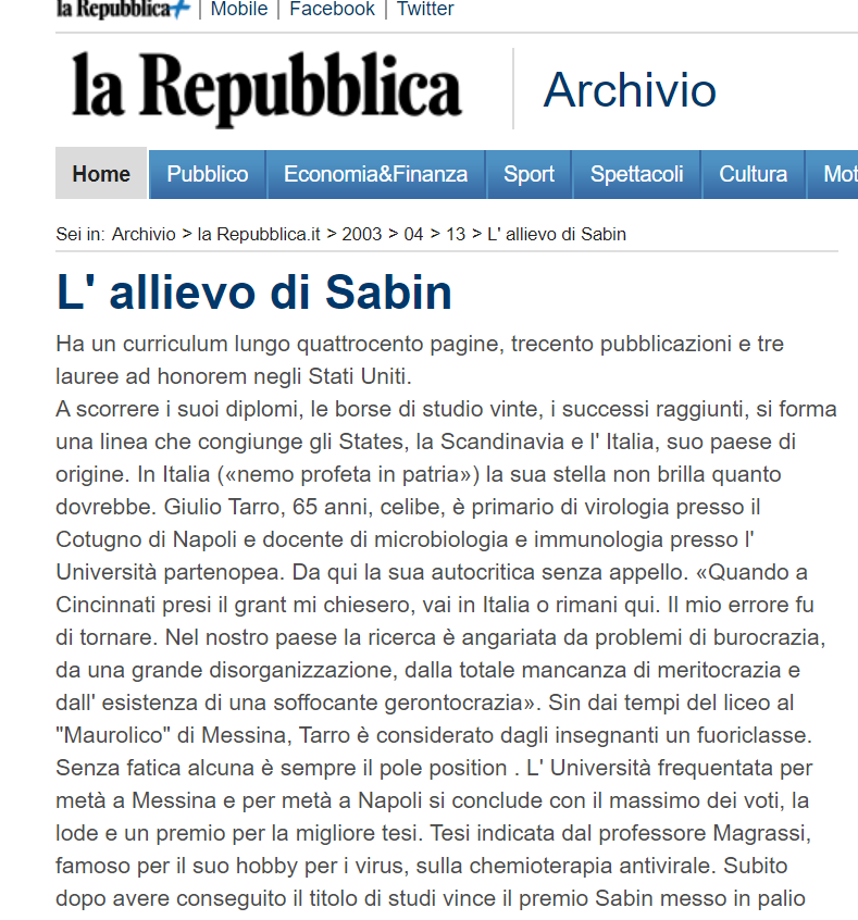 unozerozer0's tweet photo. @TarroGiulio Tra l'altro Repubblica parlava di lei in questi termini nel 2003. Negli ultimi 17 anni lei deve aver condotto una vita dissennata per meritare tutto questo biasimo 😂 https://t.co/BYLWxDcrKz