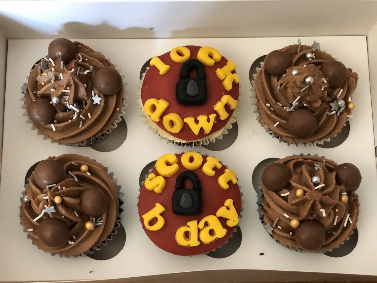 Exciting day, it’s a lockdown birthday for my husband. 

Breakfast cake anyone? 

To be followed later by delicious food from <a href="/WoodRestaurants/">Wood Manchester</a> and <a href="/SimonJWoodUK/">Simon Wood</a> with our #woodathome delivery 🚚😍