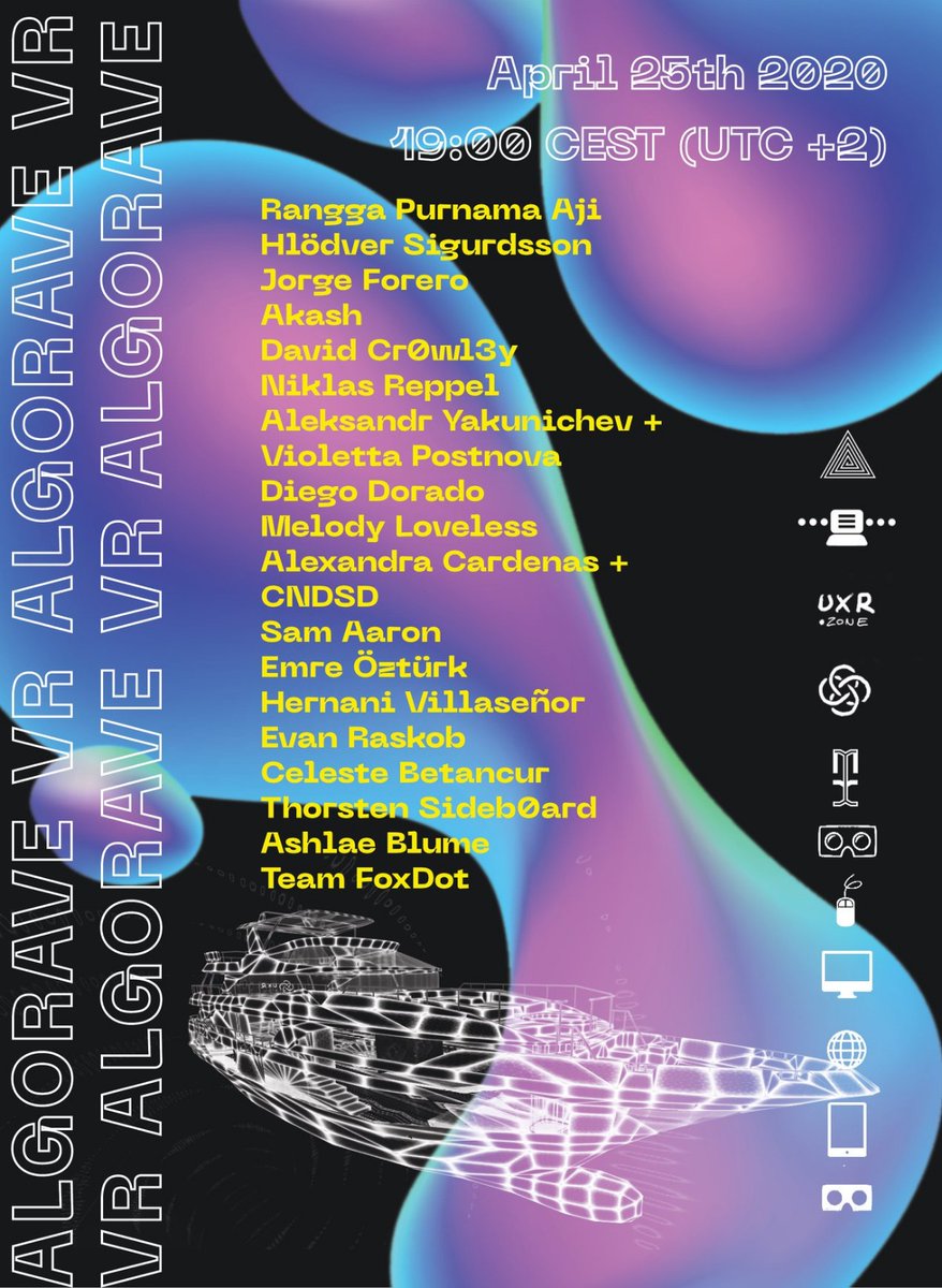 _djstrawberry's tweet photo. i'll be playing my first VR algorave tonight thanks to #toplapmexico and #toplapberlin. come and catch me on the cyber yacht on 01:30 - 02:00 (istanbul time) here:
https://t.co/auaGWBeAln https://t.co/Z46kW8ZgTi