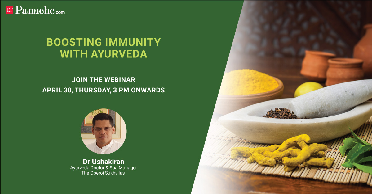 ET Panache (@etpanache) on Twitter photo As the search for a #Covid cure continues, it is important to boost our body's immunity. The #AYUSHMinistry advocates turning to #Ayurveda for this. Get all your answers on the topic in our #webinar with Dr. Ushakiran. Register here - bit.ly/354sa3V
<a href="/OberoiHotels/">Oberoi Hotels & Resorts</a> As the search for a #Covid cure continues, it is important to boost our body's immunity. The #AYUSHMinistry advocates turning to #Ayurveda for this. Get all your answers on the topic in our #webinar with Dr. Ushakiran. Register here - bit.ly/354sa3V
<a href="/OberoiHotels/">Oberoi Hotels & Resorts</a>
