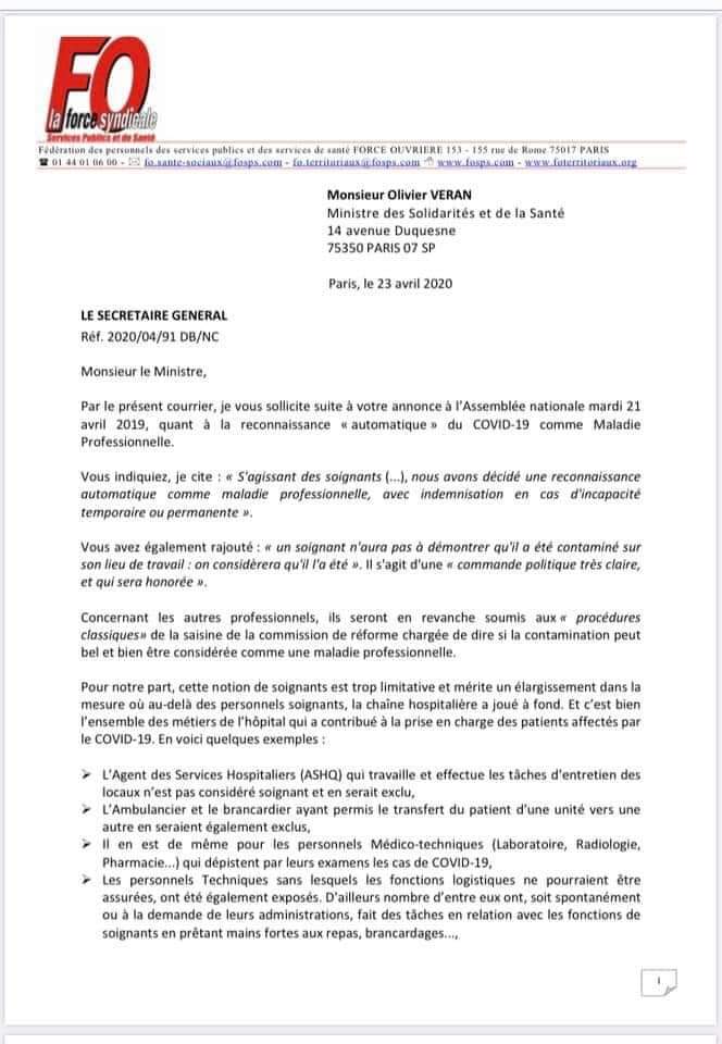 FOHIACT's tweet photo. 🔴🆕️ℹLettre au Ministre de la santé #FOSPS #FOServicesPubicsetdeSanté #FORCEOUVRIÈRE 🔴✊
Nous ne voulons plus de ces clivages : la reconnaissance de la maladie professionnelle c’est pour tous les hospitaliers sans distinction de grade ou de fonction !!!✊ https://t.co/jf5yHKIfy3