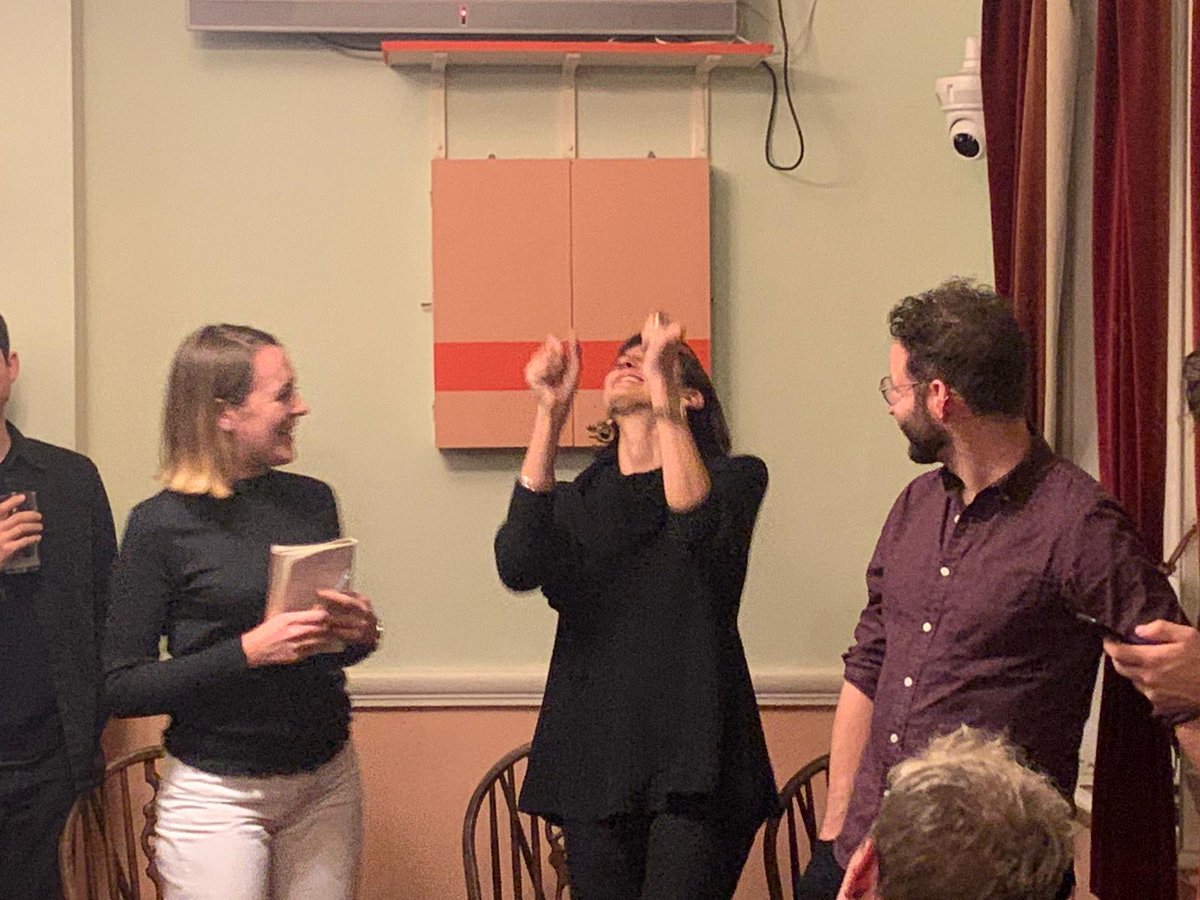 Hosting the brilliant  @aldatweets &  @alybatt for their London book launch of A Planet to Win &  @KateAronoff at  @TWT_NOW -  @triofrancos you're only one left! Here's Alyssa making a no-doubt vital point and  @AOC doing the only sensible thing & reading a copy...