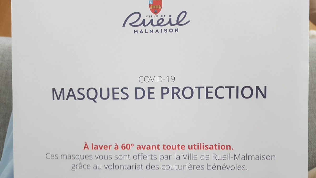 Merci <a href="/villederueil/">Rueil-Malmaison</a> , merci les couturières, merci les bénévoles et les livreurs 😷👏👍