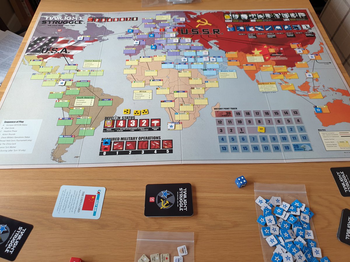 All set up for first play of #twilightstruggle by @gmtgames. Hopefully my wife will enjoy it as I already have Imperial Struggle on P500 pre-order.