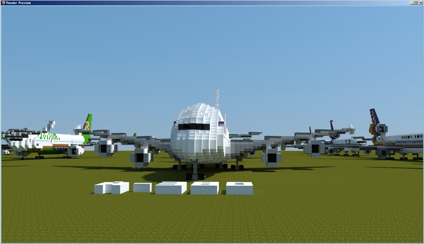 空港好きのﾏｲﾝｸﾗﾌﾀｰ 関空制作中 A380型機ぽいのを作ってみたので 以前より公開している飛行機マップに追加しました T Co Yxtc4htrau 操縦感覚が従来機と比べて大きく異ならないようにする目的で 操縦席の位置がジャンボ機と比べると低くなってい