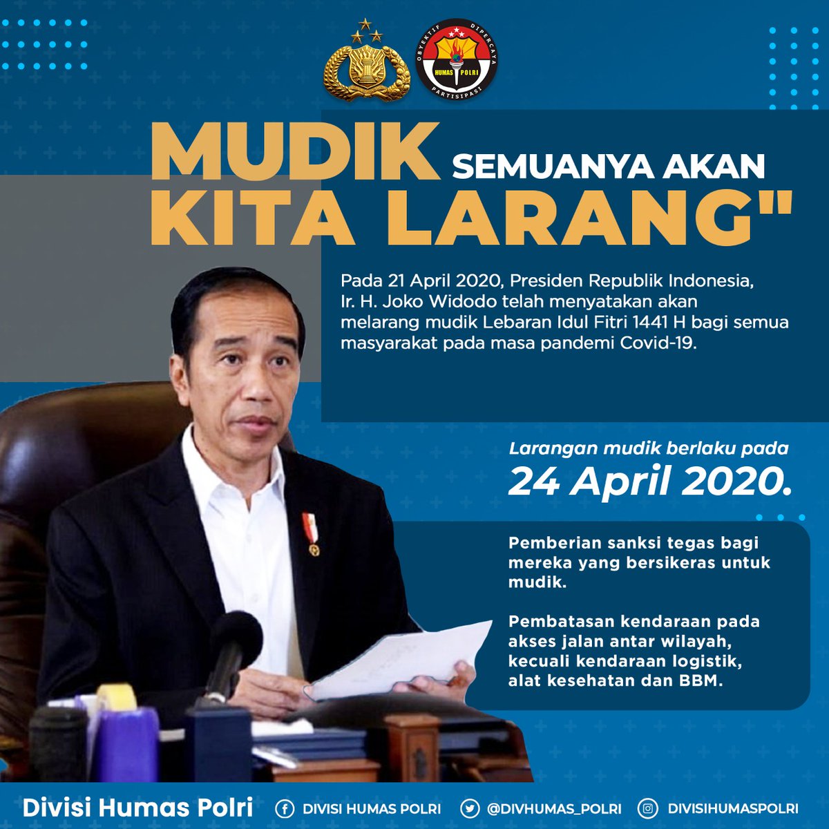 Fatma_Reyna's tweet photo. 15. Mudik kali ini dilarang karena kemadharatannya jauh lebih besar ketimbang manfaatnya #DisiplinKunciHadapiCorona @DivHumas_Polri @dhanyslaats @L0v3D0lph1n @anakkosaann @Yedeha1 @jurikmalam1 @Arsemrapi @euiswalter https://t.co/Li1PtlDpIx