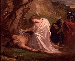 Mais quand on parle d'Antigone on fait surtout référence à la pièce de Sophocle où elle s'oppose à Créon. Alors que Créon avait ordonné de laisser le corps de Polynice, frère d'Antigone, sans sépulture, sous peine de mort, Antigone brave l'ordre du roi quitte à mourir elle-même.