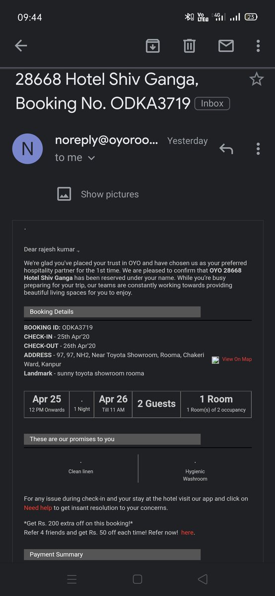 im_rishuji's tweet photo. @oyorooms i booked hotel through you and now hotel is denying entry... You are cheating us https://t.co/2eXrivKvUB