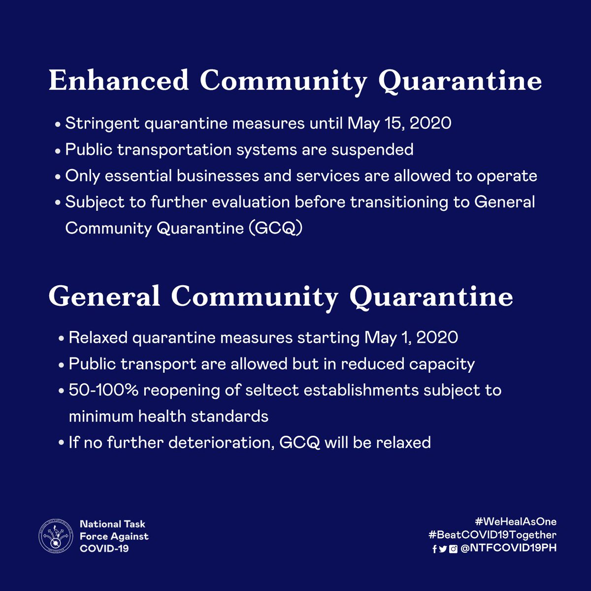 LOOK: Here are the differences between the Enhanced Community Quarantine (ECQ) and the General Community Quarantine (GCQ)