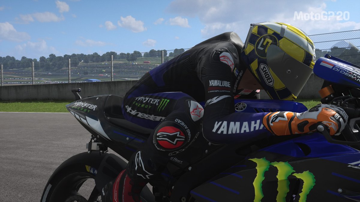 jesse099's tweet photo. Made @LandoNorris his helmet in MotoGP20 https://t.co/amlax4hXlx