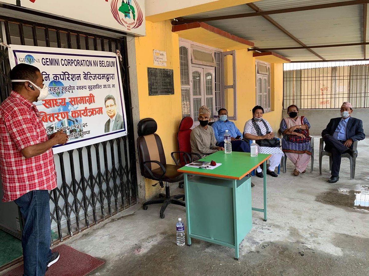 PatawariSurendr's tweet photo. To provide support where it is most needed @NvGemini was the first to distribute food &amp; sanitising materials to 150 labour families in a village of East #Nepal who are fighting against the #COVID19 #lockdown. Thanks to our colleague Rimal Badri from Nepal for organising @PM_Nepal https://t.co/ZUkS2siH7h