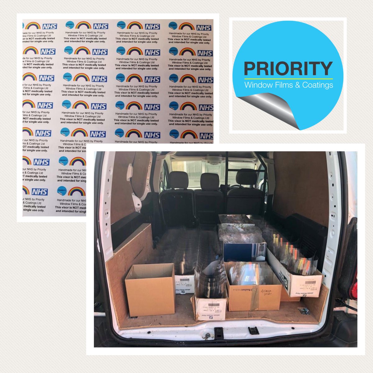 KnightsFound's tweet image. We are very proud of one of our amazing Patrons Priority Window Films &amp;amp; Coatings Ltd who are currently making single use visors to donate to the NHS 👏🏼

Made and donated FREE OF CHARGE to the NHS and care homes in Hampshire #makethevisor #PriorityWindowFilms #TheKnightsFoundation