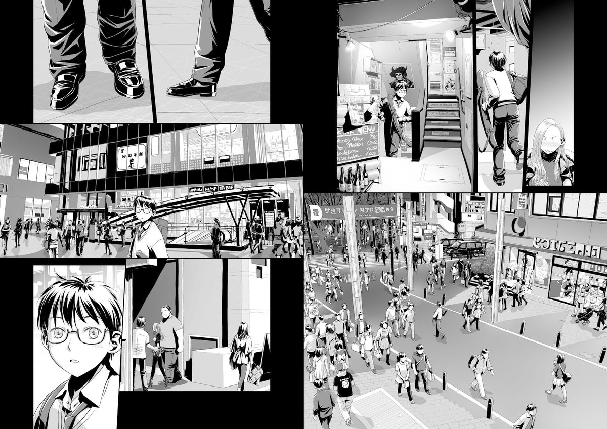 愚作「鞘-SAYA-」から、台詞フキダシ擬音無し絵、その,4
最初と最後のページ以外は見開き2ページ分で作業しています
この漫画も「最近この世界は私だけのモノになりました……」や「My doll house」「swing style」などは完全ペーパーレスで作業しているので手描きの原画は無いのです 