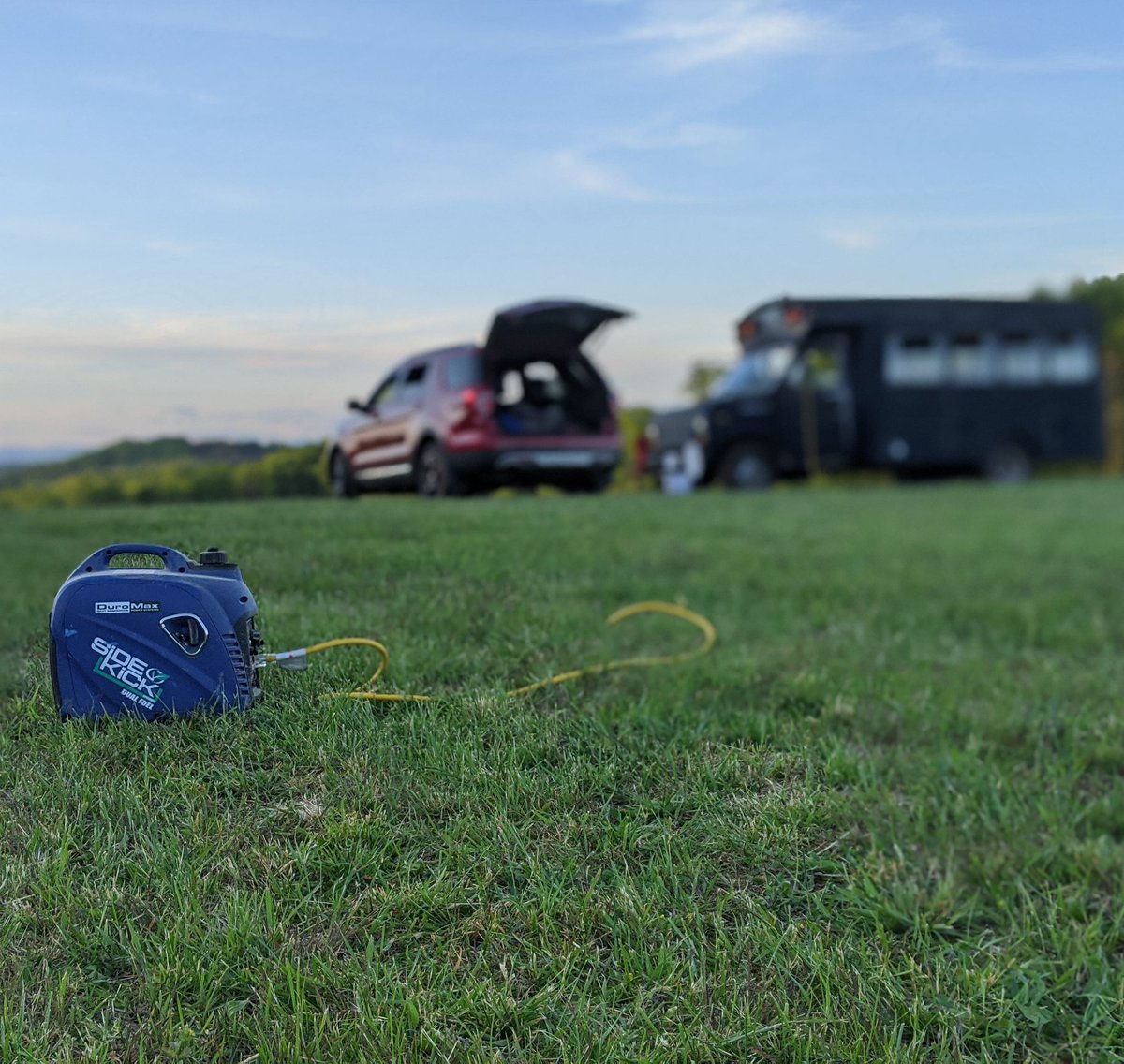 redbeardsgarage's tweet photo. We parked on the hill with a view and plugged in to our @duromaxpower run quiet generator to camp for Mrs.RBG birthday.
We want to get back to the bus project soon!
#RedBeardsGarage #RbGKarts #DuroMax #DuroMaxPower #Camping #ShortBus #ShortBusLife #BusConversion #RV #Generator https://t.co/D3OrTEzSyN