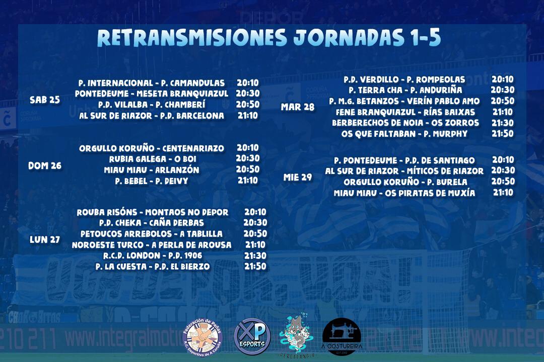 fpdeportivistas's tweet image. Aquí tedes a axenda de partidos retansmitidos hoxe por @XPeSports_ , partido inaugural ñas 20:10h en twitch.tv/fifa20cuarente… 🖥️👀
Os outros 16 partidos de hoxe irán definindo os 8 Grupos do #TorneoFEPEDEPOR .Esto comeza forte, afina a puntería e dalle duro!🎮⚽️💙 @ACostureira2 🎁