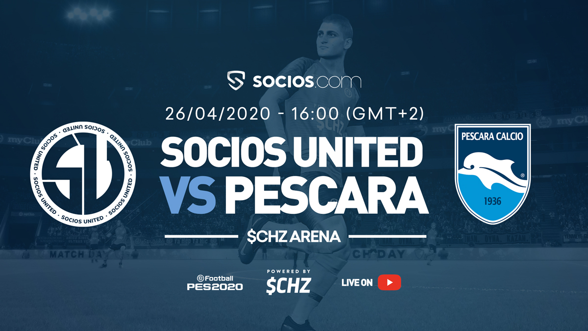 👊Questa domenica, Socios United debutterà ufficialmente su <a href="/officialpes/">officialPES - Inactive</a> in una partita da non perdere!

Marco Verratti, idolo locale, tornerà a casa nella sfida che ci vedrà impegnati contro il <a href="/PescaraCalcio/">Pescara Calcio</a>🐬!

Potrete guardare il match in diretta sul nostro canale Youtube