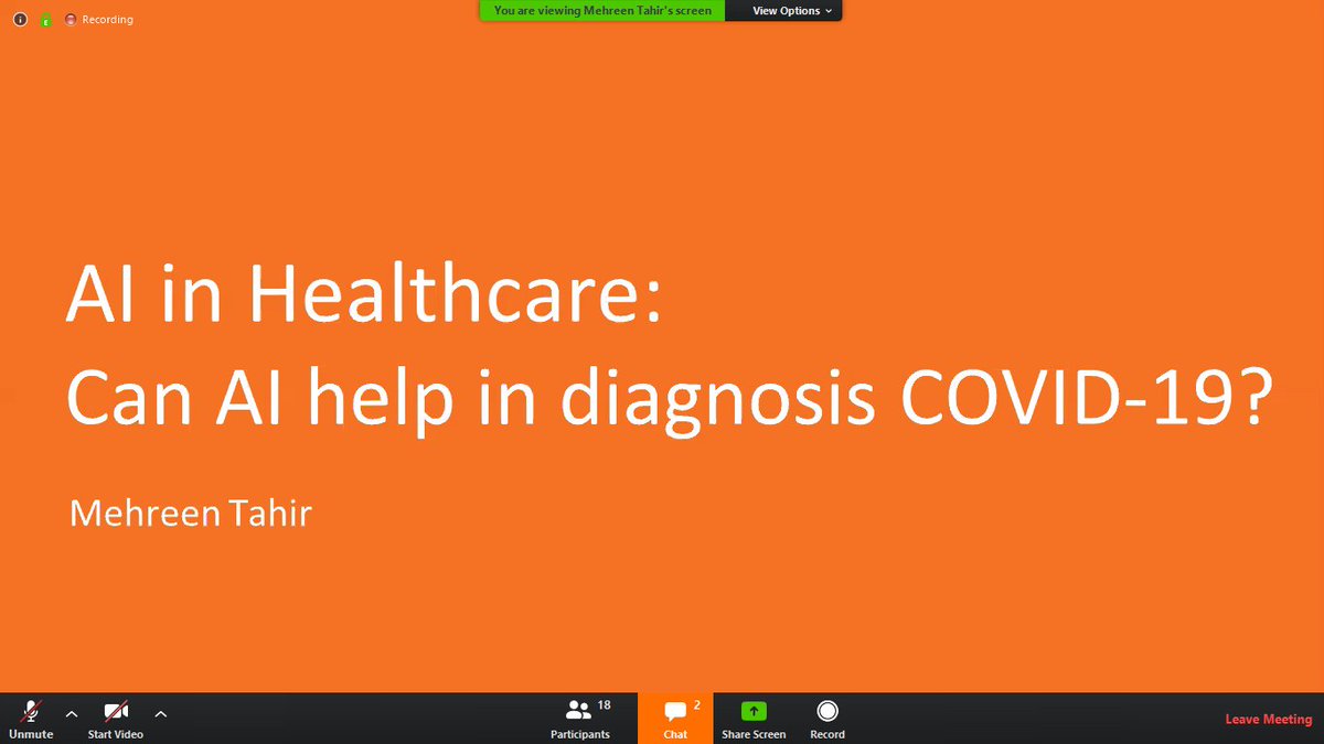 codewithsimon's tweet photo. @mehreentahir16 goes beyond the common gives a session on #ai on #heathcare with some demo demon! LoL
#csharpcorner #mvp #teachpakistan #ml #python https://t.co/mzSVzeIwS3