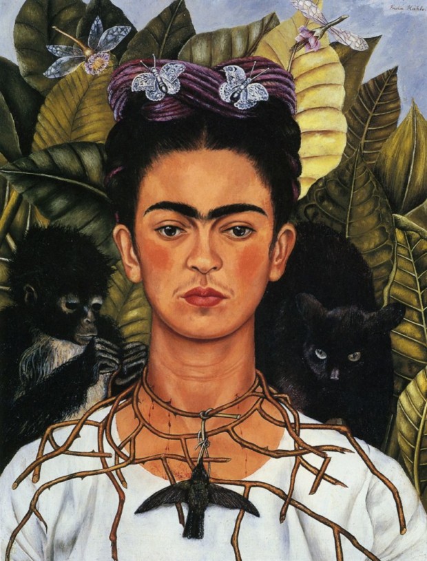 4/ Self-portrait with Thorn Necklace and Hummingbird, by Frida Khalo (1940). Frida Kahlo's self-portraits probably fall into the category of daydreams rather than dreams. It's as if her imagination is strolling through the past, remembering fantastical encounters with nature.