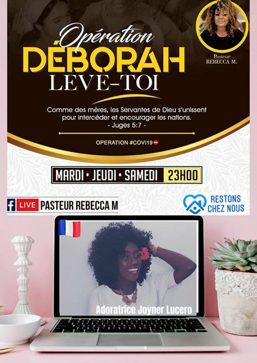 JoynerOfficiel's tweet photo. Rendez-vous ce soir à 23h avec Pasteur Rebecca M pour un facebook LIVE🔴 Nous aurons de l'exhortation, du partage et de la louange. Il est temps, Déborah Lève-Toi ! 👉🏿 https://t.co/KG9hxMuavL https://t.co/QYDfF4Fo7q