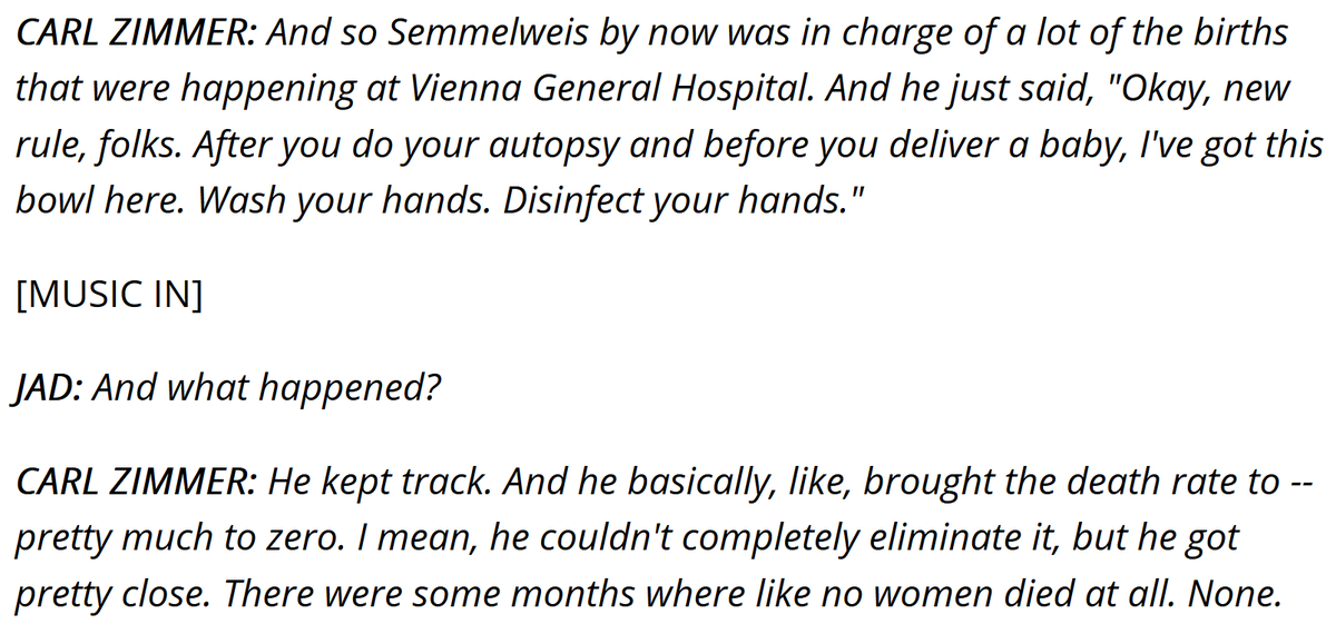 Western docs don't have a great track record of accepting the science of public health hygiene. The scientist who discovered the importance of hand-washing, Ignaz Semmelweis, was mocked and ignored by doctors at the time, and for decades afterwards. https://www.wnycstudios.org/podcasts/radiolab/articles/dispatch-2-every-day-ignaz-semmelweis-day