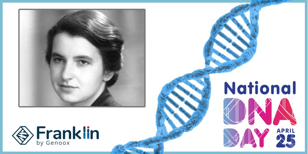 Happy #DNADAY2020! Today we honor Rosalind Franklin who was the first to confirm the double helix shape. Genoox commemorates Rosalind every day, and we named our free interpretation platform 'Franklin' as a constant reminder of her achievements bit.ly/2Ky2rHZ
#DNADay