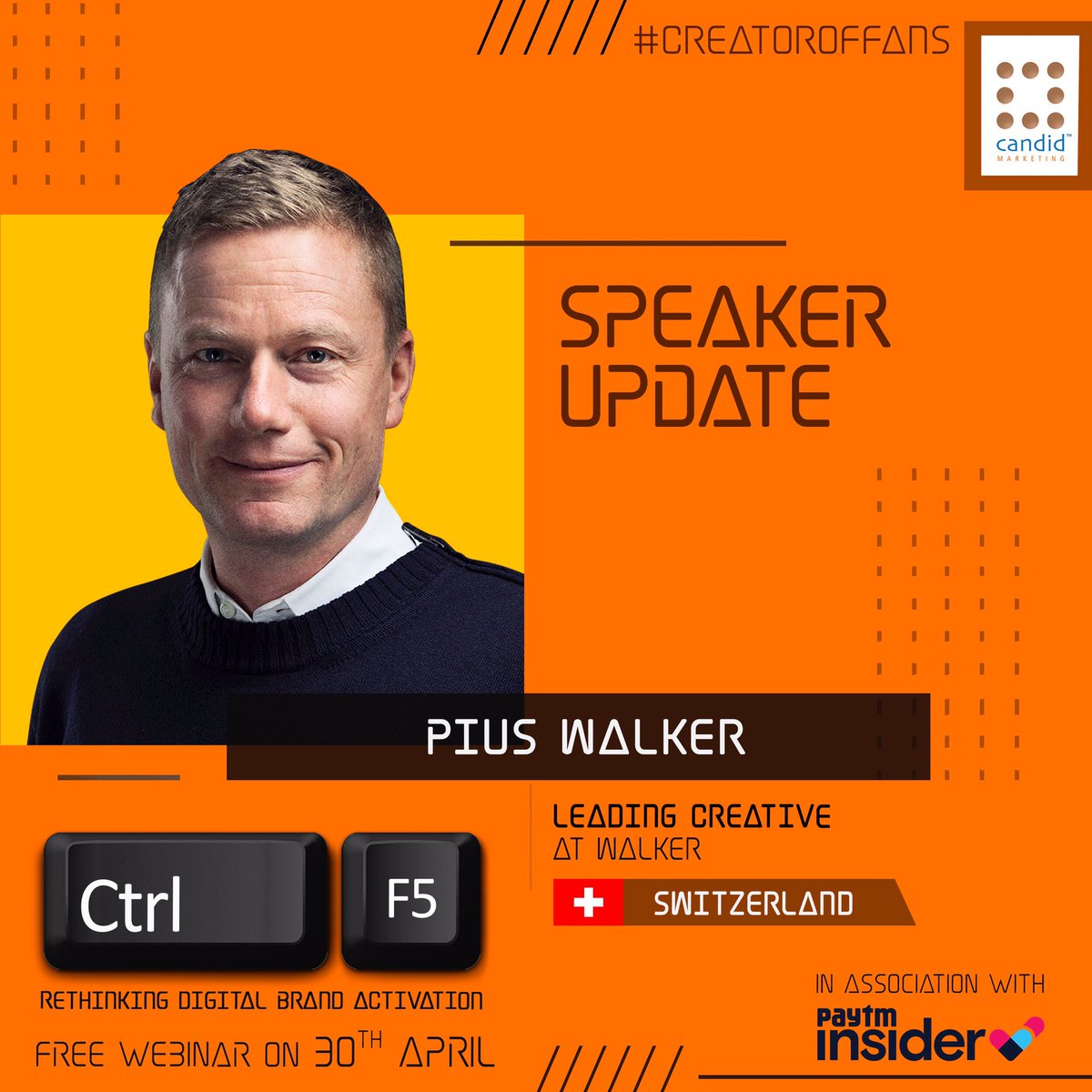 candidmktg's tweet photo. Confirmed speakers for the Ctrl F5 webinar... Rethinking Digital Brand Activation. #teamcandid2point0 #creatoroffans
The link to register for free:
https://t.co/XMPOTSHIe9 https://t.co/ekps5i9R7N