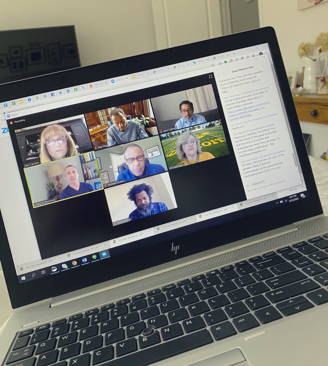 Kaileen's tweet image. Shout out to @wsuprssa for the incredibly thoughtful webinar today ... provided an hour to reflect on the role of communications / PR in crisis and the future of our profession. Invigorating and inspiring. #WarriorStrong #AlmaMater