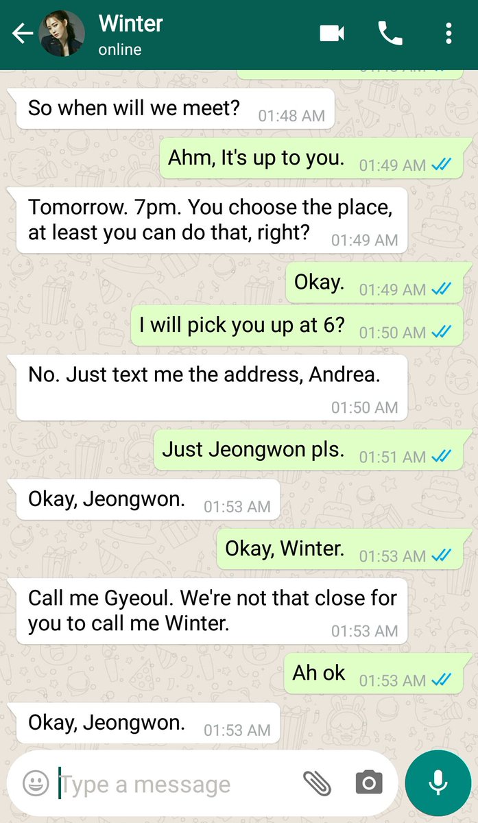 8. Jeongwon chatting Winter.