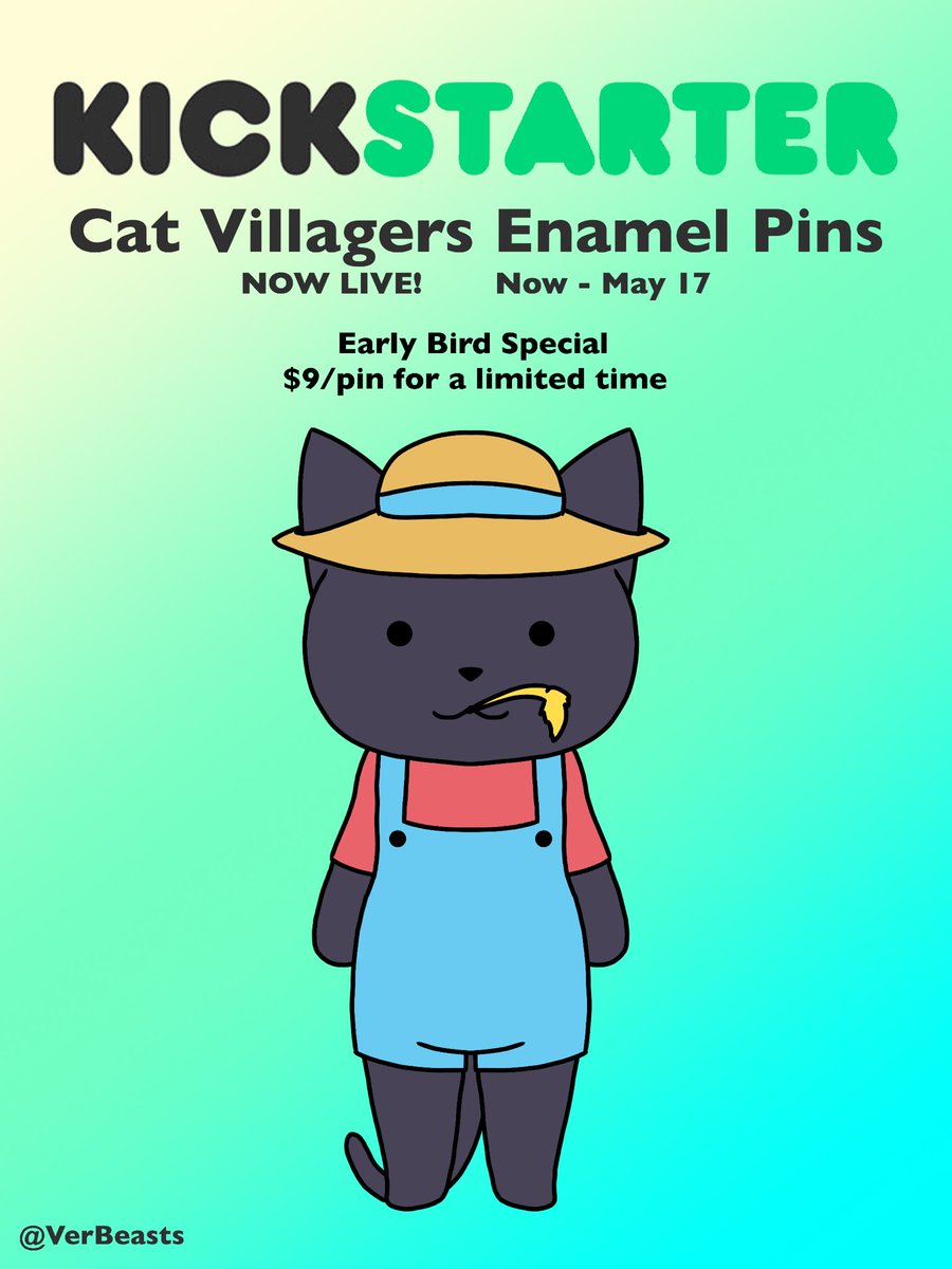 VerBeasts's tweet photo. Kickstarter NOW LIVE!!!

Early bird pledge specials for limited time $9 USD per pin!                                 
Please like and share this post❤️🧡💛💚  
#kickstarter #cats #socialdistancing #artist #drawing #SaturdayMotivation #SaturdayThoughts

https://t.co/8NjbxXEfMR https://t.co/mkxPB9XtcF