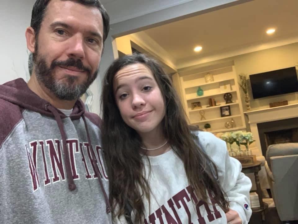 itrycases's tweet photo. It’s  #VirtualWinthropDay. Celebrating with my youngest daughter who also turns 14 today!  Lots of love for @winthropu coming at you from Woodstock, Georgia! https://t.co/jZo7uEQ2gh