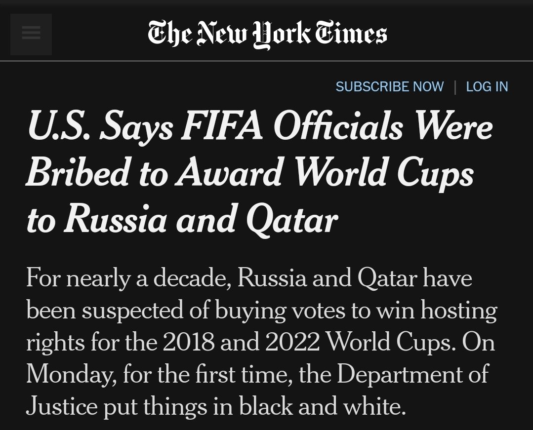 And while on the subject of Qatar; it has been extensively reported about bribes been given for the rights to host the World Cup in 2022. Surely, using your logic, there is no smoke without fire.