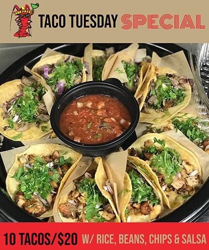 RockinBajaGL's tweet photo. #TACOTUESDAY is EVERY DAY! 10 Tacos: Carne Asada or Grilled Chicken. Packed to-Go with sides of Citrus Rice &amp; Ranchero Beans, plus Chips and Salsa. Only $20* Offered Daily (11:30am-7:30pm)  in #OldTown, #Oceanside, #Gaslamp &amp; #NewportBeach #Tacos #TacosToGo #CarryOutSpecial https://t.co/H4Z67bEVX2
