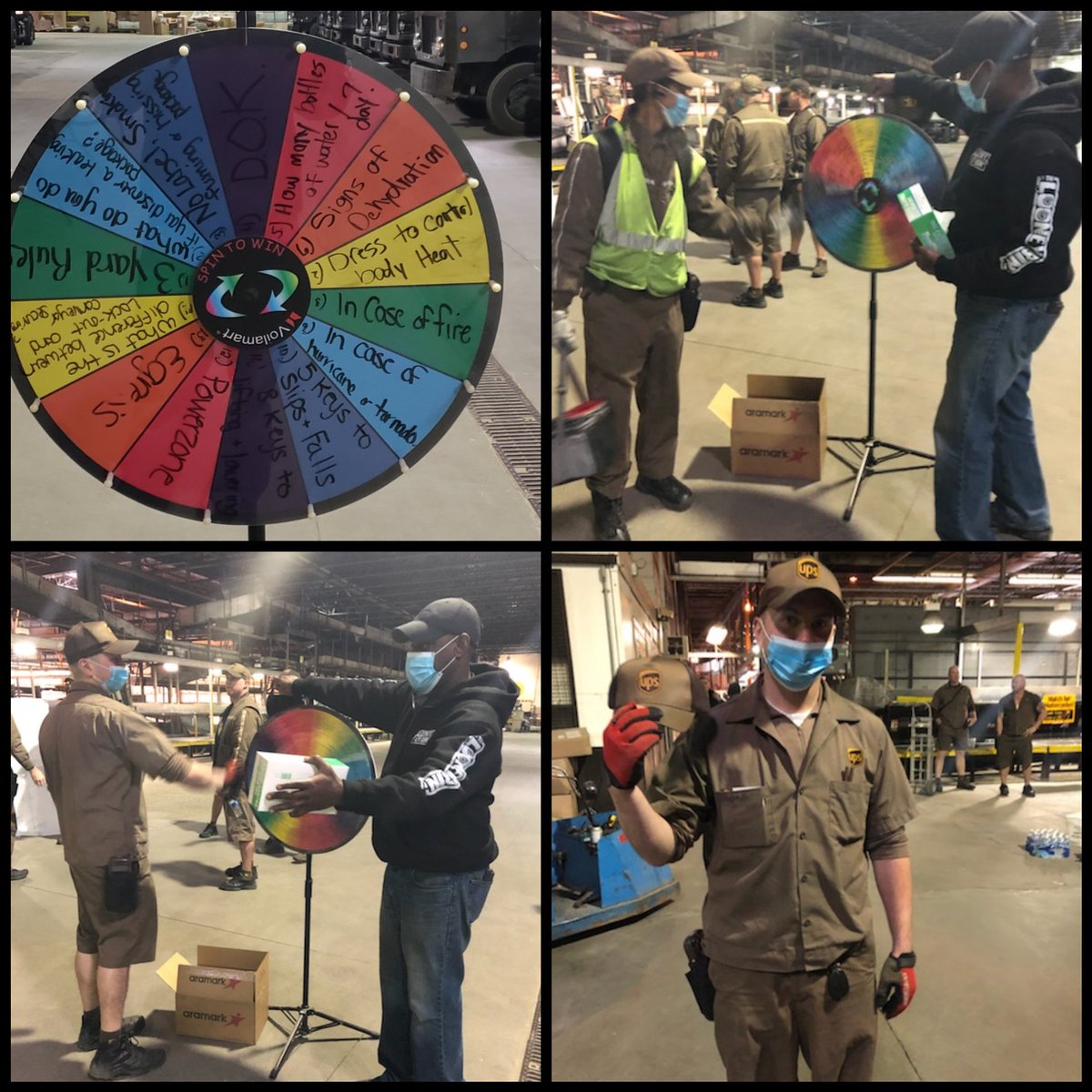 Capital North quizzed the drivers on the new 2020 DOK with the DOK wheel. They were recognized with UPS hats when they answered correctly. #coolsolutions #newdok #yardcontrol <a href="/JonNeroni/">Jon Neroni</a> <a href="/jenkowalik_/">Jennifer Kowalik</a> @KurtMarxSafety <a href="/safetyfirstNED/">Northeast District Safety</a> <a href="/JaneHR3/">JaneHR</a> <a href="/NortheastUPSers/">NortheastUPSers</a> <a href="/amy_madeira/">Amy Madeira</a>
