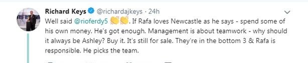 You said Rafa should spend his own money to bring players in, not the owner. Do you understand how asinine that statement is? And who are you to question and critique a Champions League winner when identifying talent? Come on man.
